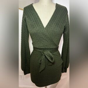 Windsor Olive Green Wrap Dress